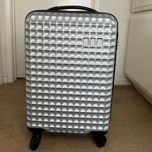 Silver Luggage with Wheels
